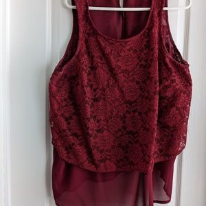 Two layer sleeveless top